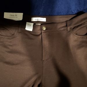 NWT Croft & Barrow Deep Brown Slim Pant